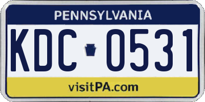 PA license plate KDC0531