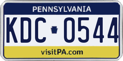 PA license plate KDC0544