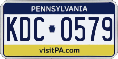 PA license plate KDC0579