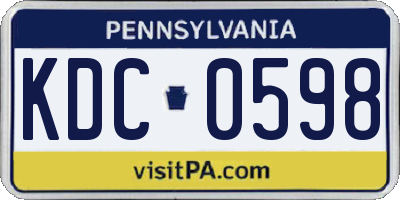 PA license plate KDC0598