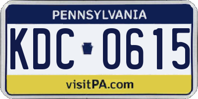 PA license plate KDC0615