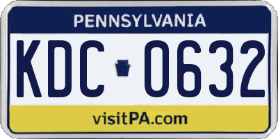 PA license plate KDC0632