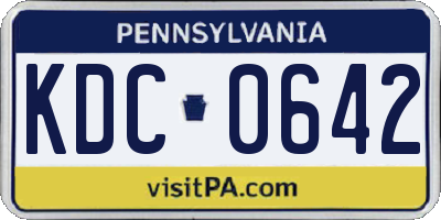 PA license plate KDC0642