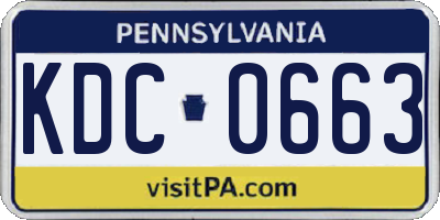 PA license plate KDC0663