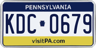 PA license plate KDC0679