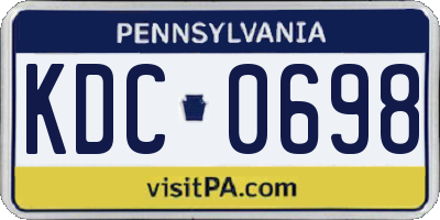 PA license plate KDC0698