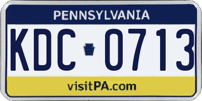 PA license plate KDC0713
