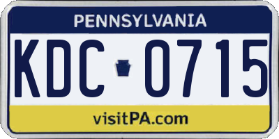 PA license plate KDC0715