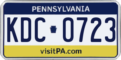 PA license plate KDC0723