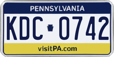 PA license plate KDC0742