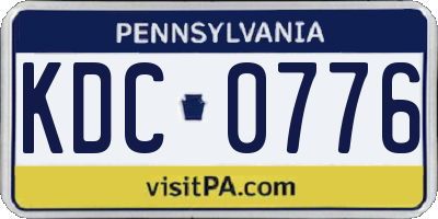 PA license plate KDC0776
