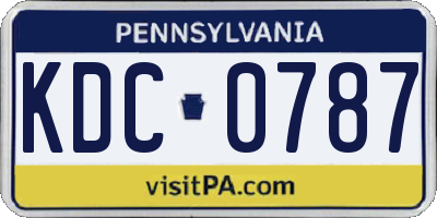 PA license plate KDC0787