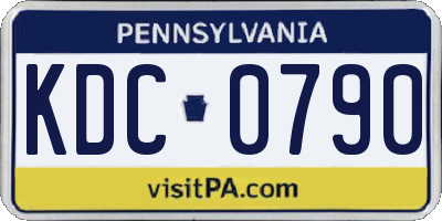 PA license plate KDC0790