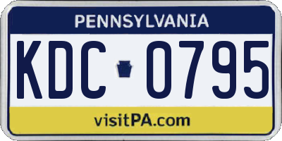 PA license plate KDC0795
