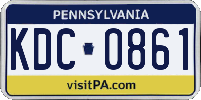 PA license plate KDC0861