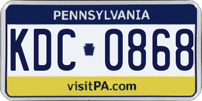 PA license plate KDC0868