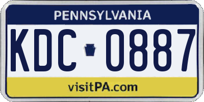 PA license plate KDC0887
