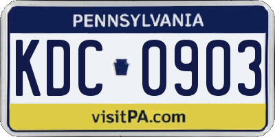 PA license plate KDC0903