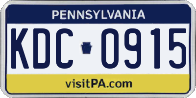 PA license plate KDC0915