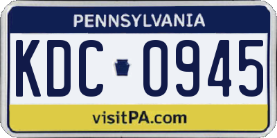 PA license plate KDC0945