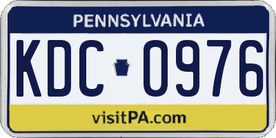 PA license plate KDC0976