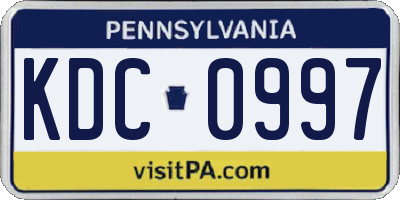 PA license plate KDC0997