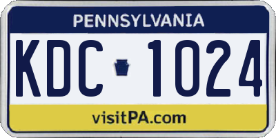 PA license plate KDC1024