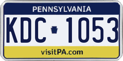 PA license plate KDC1053