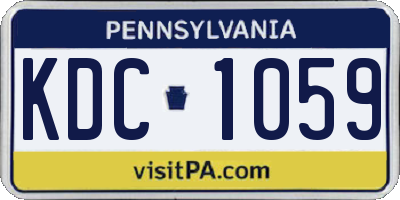 PA license plate KDC1059