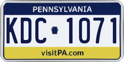 PA license plate KDC1071
