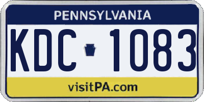 PA license plate KDC1083
