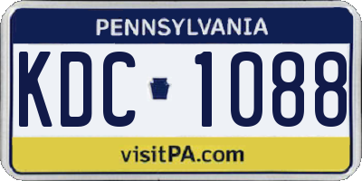 PA license plate KDC1088