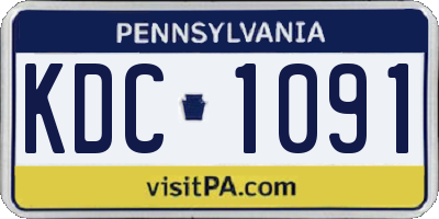 PA license plate KDC1091