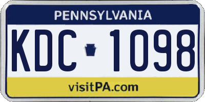 PA license plate KDC1098