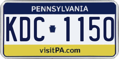 PA license plate KDC1150