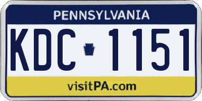 PA license plate KDC1151