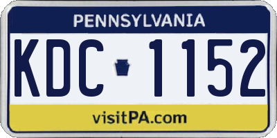 PA license plate KDC1152