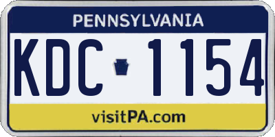 PA license plate KDC1154