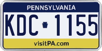 PA license plate KDC1155