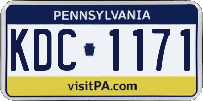 PA license plate KDC1171