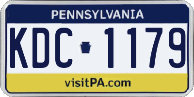 PA license plate KDC1179