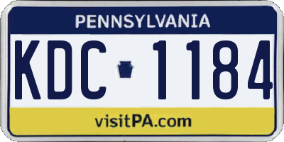 PA license plate KDC1184