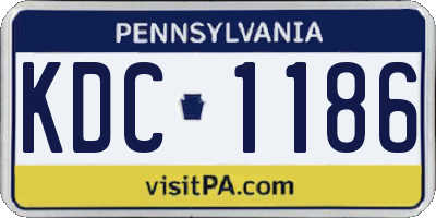 PA license plate KDC1186