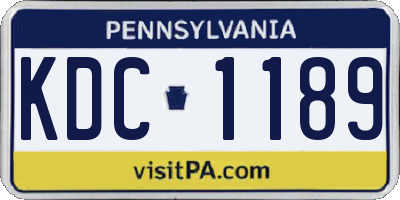 PA license plate KDC1189