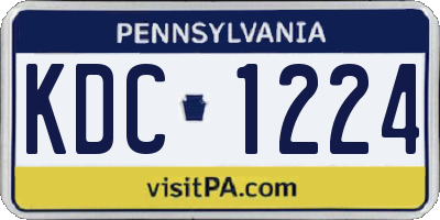 PA license plate KDC1224