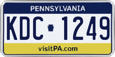 PA license plate KDC1249