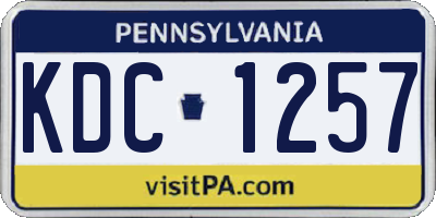 PA license plate KDC1257