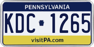 PA license plate KDC1265