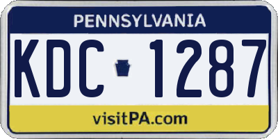 PA license plate KDC1287