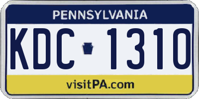PA license plate KDC1310